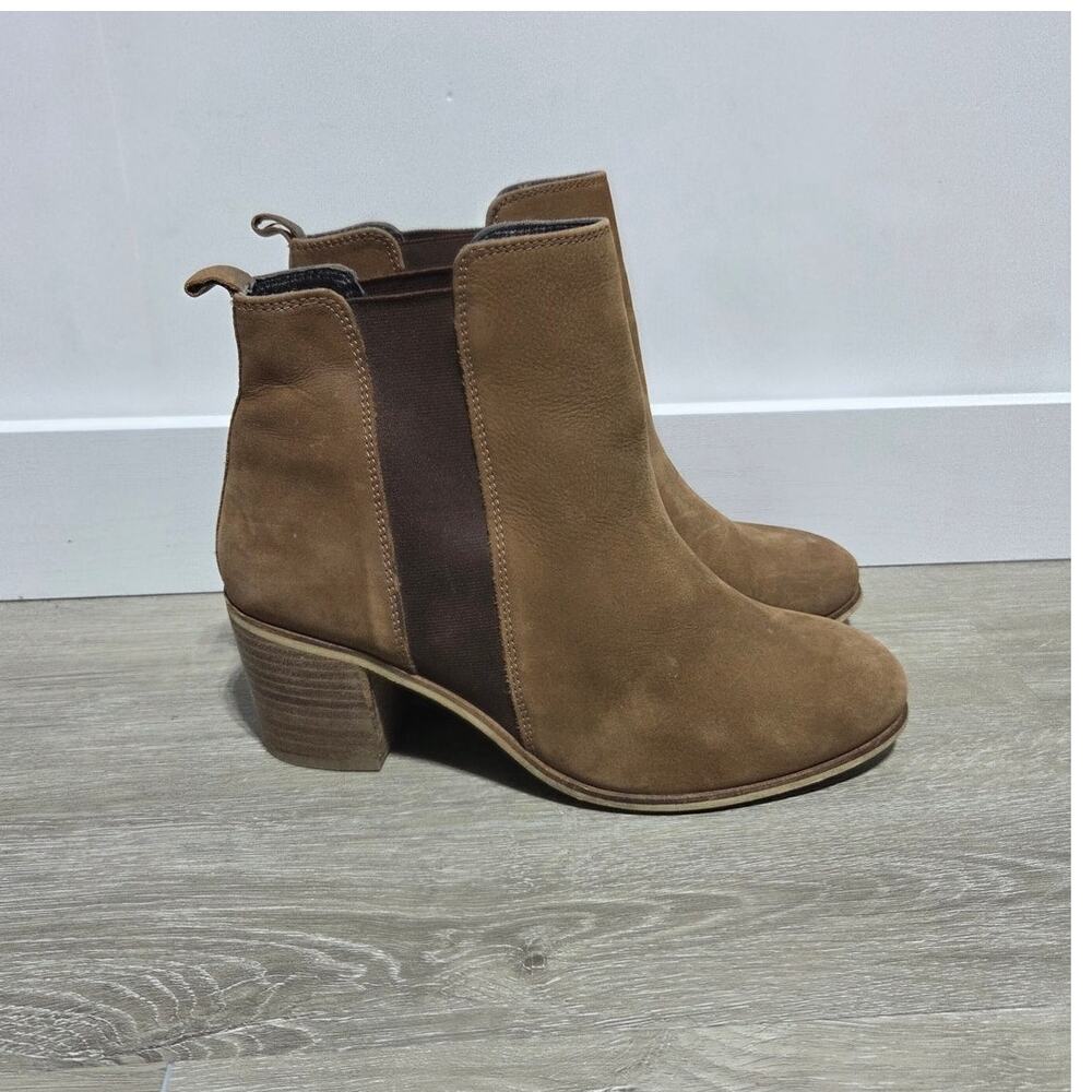 Dune London Walker Woman's Brown Leather Suede Pull on Ankle Boots Size US 9